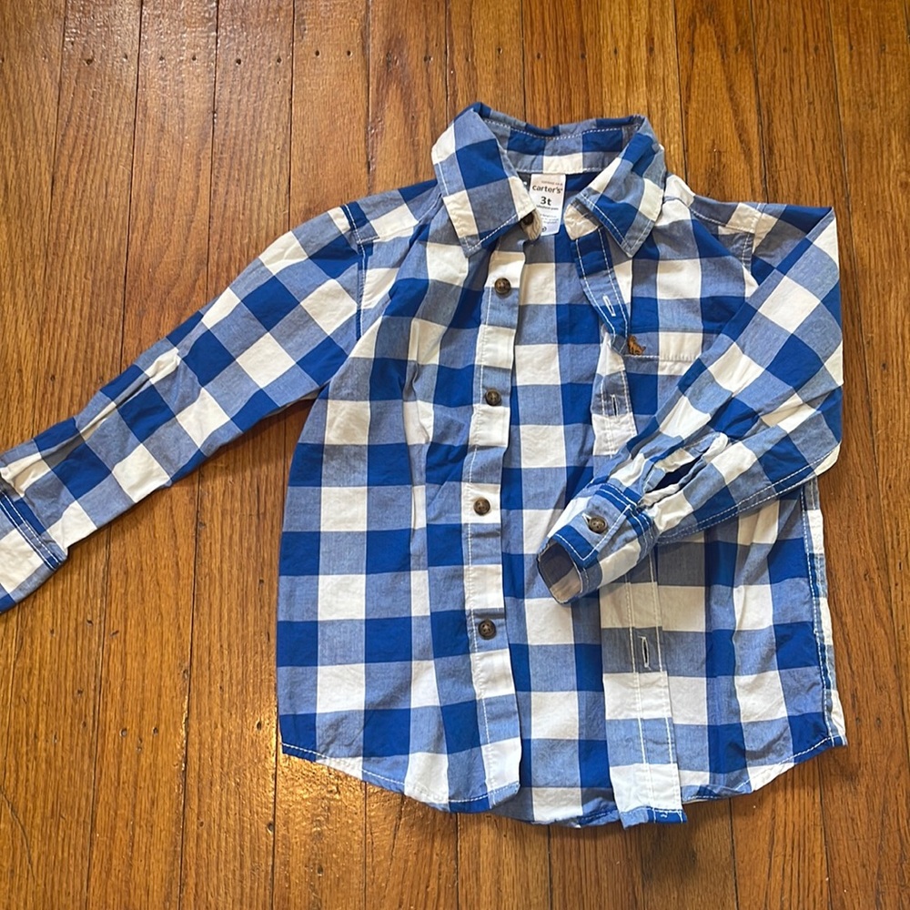 3T Boys, Blue and White Button down